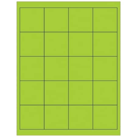 Bsc Preferred 2 x 2'' Fluorescent Green Rectangle Laser Labels, 2000PK BUY00019626